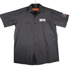 Trinity River Distillery Men's Work Shirt Gray Button Up Texas Whiskey Large